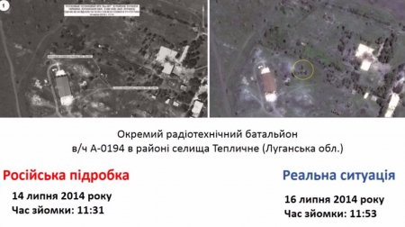 Минобороны России: Результаты анализа спутниковых снимков, опубликованных СБУ в сети «Интернет» 30 июля 2014 г.