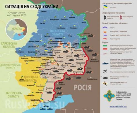 Обзор карты боевых действий с фронтов Новороссии (видео+карта СНБО)