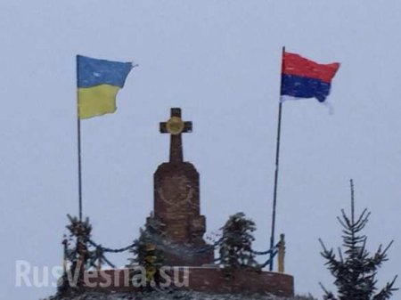 Ополчение Галичины на Ивано-Франковщине вывесило российский флаг вместо черно-красного бандеровского (ФОТО)