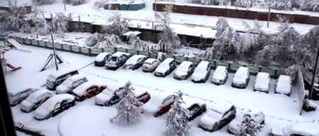 Широка страна моя родная: Красноярск 9 мая накрыло мощным снегопадом