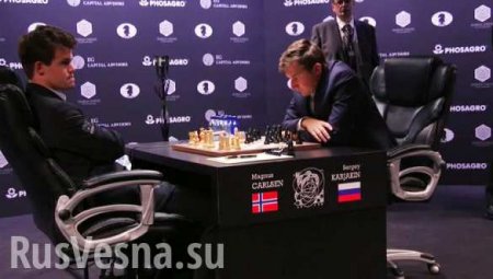 Российский гроссмейстер лидирует в матче за мировую шахматную корону (ФОТО, ВИДЕО)
