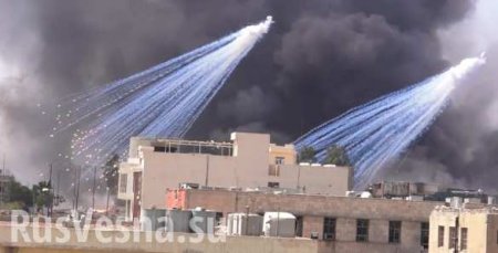 Жуткие кадры: США сжигают фосфором Ракку и Мосул, заявляя о «дымовых завесах» (+ФОТО, ВИДЕО)
