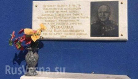 Украинские неонацисты сняли мемориальную доску маршалу Жукову в Одессе (ФОТО)