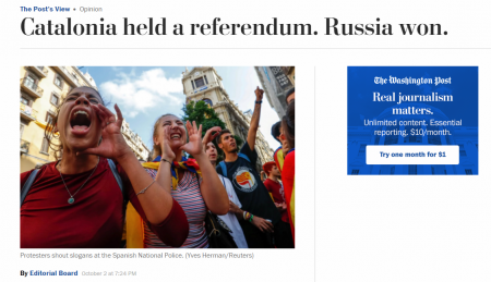 Референдум в Каталонии: победила Россия, — Washington Post