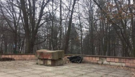 «Комуняку геть»: Во Львове разрушили памятник бойцу интербригад Великановичу