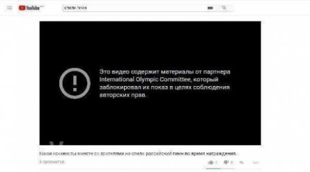 YouTube блокирует видео, где хоккейная сборная поёт гимн России на награждении