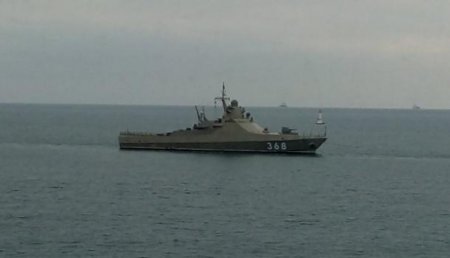 Головной патрульный корабль проекта 22160 «Василий Быков» заснят в Чёрном море