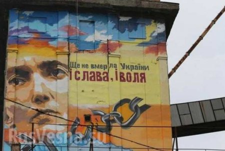 Ни славы, ни воли: «патриотический» мурал закрыли рекламой в Запорожье (ФОТО)