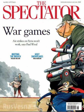 «Игры в войну»: британский журнал поместил на обложку обрюзгшего Трампа с ракетами и Путина с голым торсом (ФОТО)
