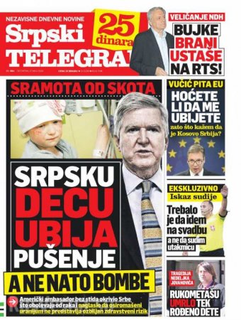 «Позор американского Скота». Посол США: Сербские дети умирают от рака из-за курения, а не от урановых бомб НАТО (ФОТО)