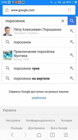 Google по запросу «поросенок» начал выдавать биографию Порошенко