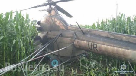 На Украине вертолёт с пьяным пилотом врезался в ЛЭП (ФОТО)