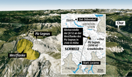В Альпах разбился немецкий «Юнкерс» времён Второй мировой: 20 жертв (ФОТО, ВИДЕО)