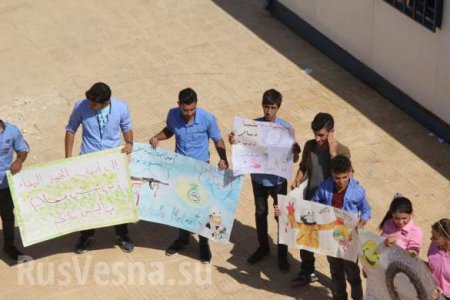 «Белые каски — вон из Сирии!» — сирийская молодёжь против пособников террористов (ФОТО, ВИДЕО)