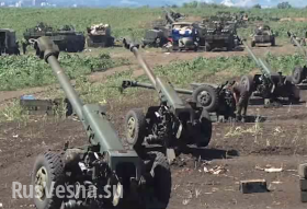 Война глазами врага: украинские артиллеристы готовятся к обстрелу Донецка под бдительным присмотром нацгвардии (видео)