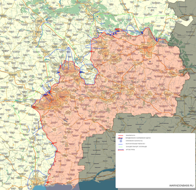 Карта боевых действий в Новороссии за последние сутки
