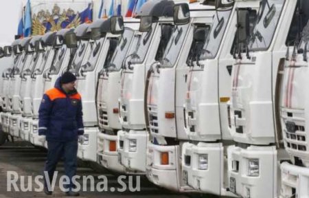 Russian aid convoy arrives at Russia’s state border, Emergencies Ministry says