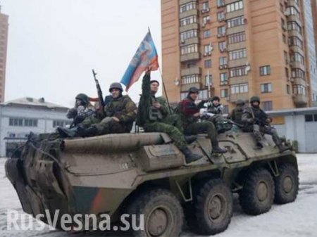 Путь к блокпосту под Дебальцево: колонна техники Армии Новороссии (ВИДЕО)