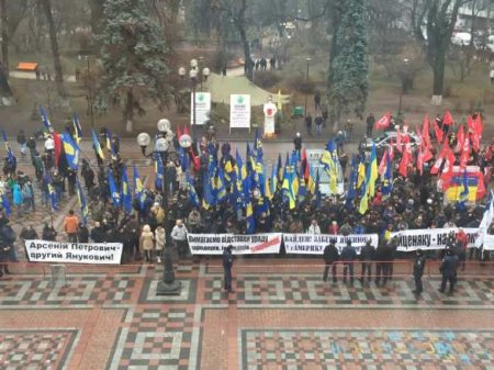 У Рады митингуют за отставку Яценюка: «Беги, кролик, беги!» (ФОТО+ВИДЕО)