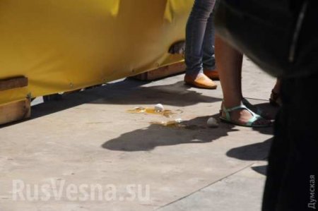 Савченко в Одессе забросали яйцами и не пускали в мэрию (ФОТО, ВИДЕО)
