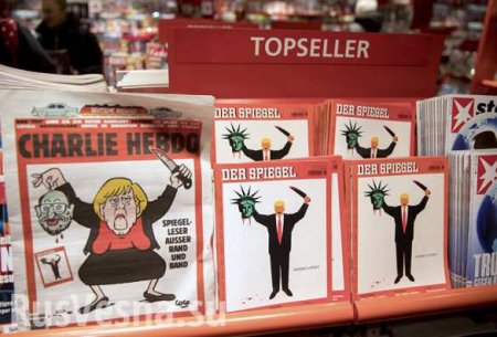 Charlie Hebdo поместил на обложку Меркель, обезглавившую политического соперника (ФОТО)