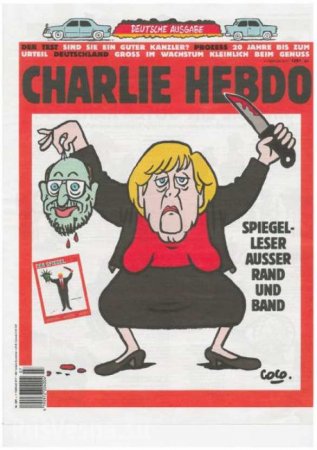 Charlie Hebdo поместил на обложку Меркель, обезглавившую политического соперника (ФОТО)