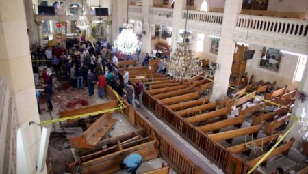 Взрыв в коптском храме транслировали в прямом эфире