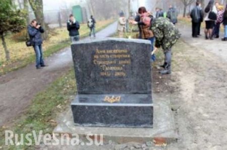 В Тернополе облили краской знак в честь дивизии Галичина (ФОТО)