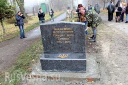 В Тернополе облили краской знак в честь дивизии Галичина (ФОТО)