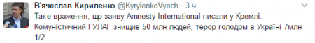 Вице-премьер Украины увидел «руку Кремля» в критике Amnesty International задержаний людей с символикой СССР