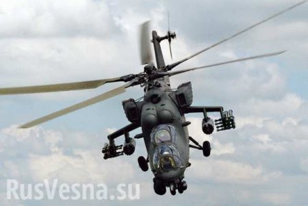 Яркие кадры: Ударные вертолеты Ми-35 ВКС РФ наносят град ударов, прикрывая наступление Армии Сирии на Дейр эз-Зор (ВИДЕО)