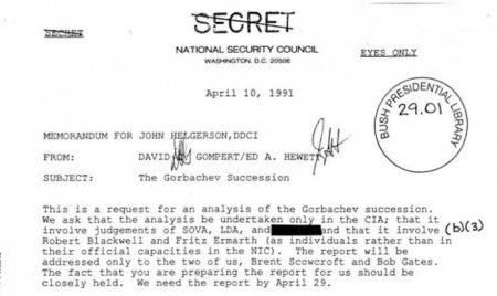 США рассекретили документы о Горбачеве