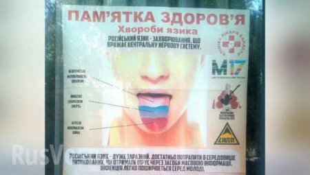 Русский язык — болезнь нервной системы: в Киеве появились плакаты, оскорбляющие русскоязычных (ФОТО)