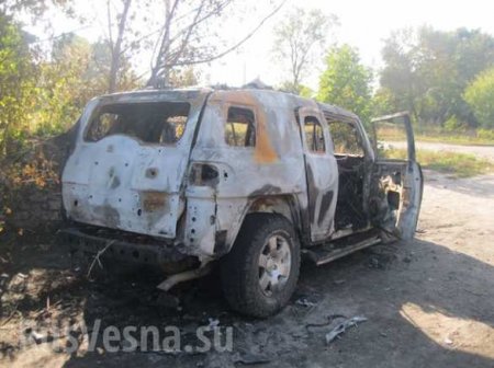 Типичная Украина: в Харьковской области джип с водителем расстреляли из гранатомета (ФОТО)
