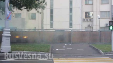 В Москве активисты забросали дымовыми шашками здание НАТО (ФОТО)