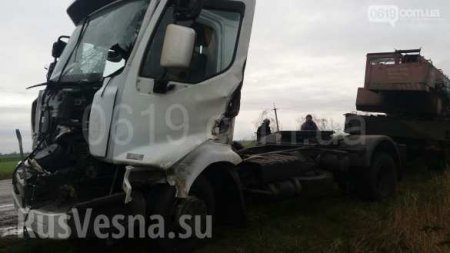 Тягач ВСУ с танком попал в ДТП под Мелитополем (ФОТО)