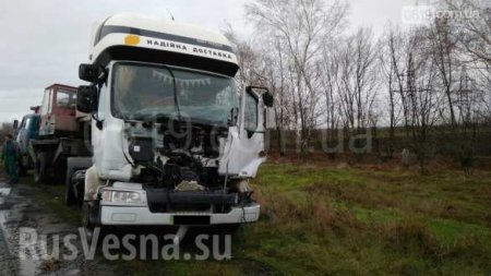 Тягач ВСУ с танком попал в ДТП под Мелитополем (ФОТО)