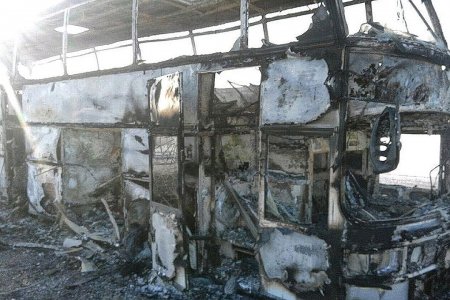 Поджог, проводка, конфликт в салоне: три версии ЧП со сгоревшим автобусом в Казахстане (ФОТО, ВИДЕО)