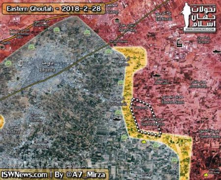 Штурм пригорода Дамаска: «Тигры» выбивают боевиков из Восточной гуты (ФОТО, КАРТА)