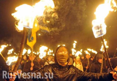 Трогательное единение: Неонацисты «подстрахуют» полицию у посольства России в Киеве