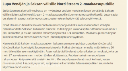 СРОЧНО: Власти Финляндии выдали второе разрешение на строительство «Северного потока — 2»
