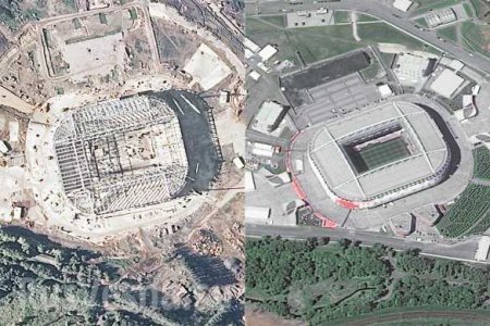 Впечатляющие кадры: космический мониторинг строительства стадионов к ЧМ-2018 (ФОТО)