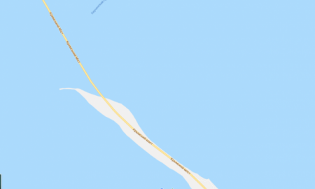 На картах Google Maps часть Крымского моста подписали на украинском языке