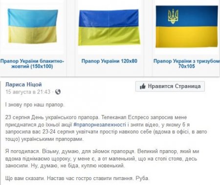50 оттенков синего: русофобка Ницой нападает на флаг Украины