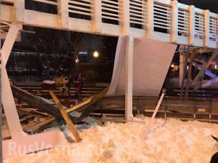 СРОЧНО: в московском Парке Горького обрушился мост, есть пострадавшие (+ВИДЕО, ФОТО)
