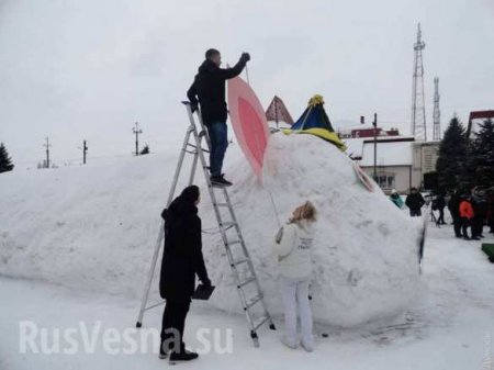 В Одесской области горожанам «подложили» мегасвинью из снега (ФОТО)