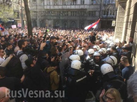В Сербии протестующие прорвали ограждение у дворца президента (ФОТО, ВИДЕО)