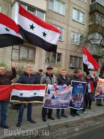 «Руки прочь от Сирии и Украины», — в Киеве прошёл пикет у посольства США (ФОТО, ВИДЕО)