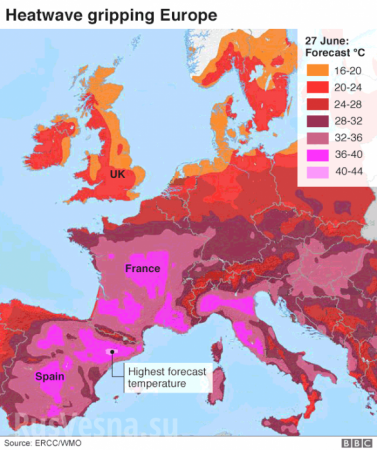 Огненное дыхание Сахары накрыло Европу: ожидается до +45 градусов