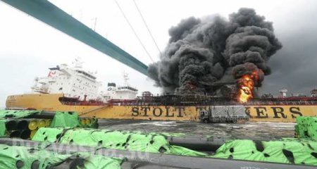 Взрыв и пожар на танкере в порту Южной Кореи, среди экипажа — россияне (ФОТО, ВИДЕО)